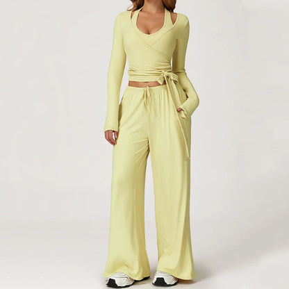 Women Yoga Set 2/3PCS Sportswear Push Up Workout Clothes Athletic Wear Gym Legging Fitness Bra Crop Top Long Sleeve Sports Suits