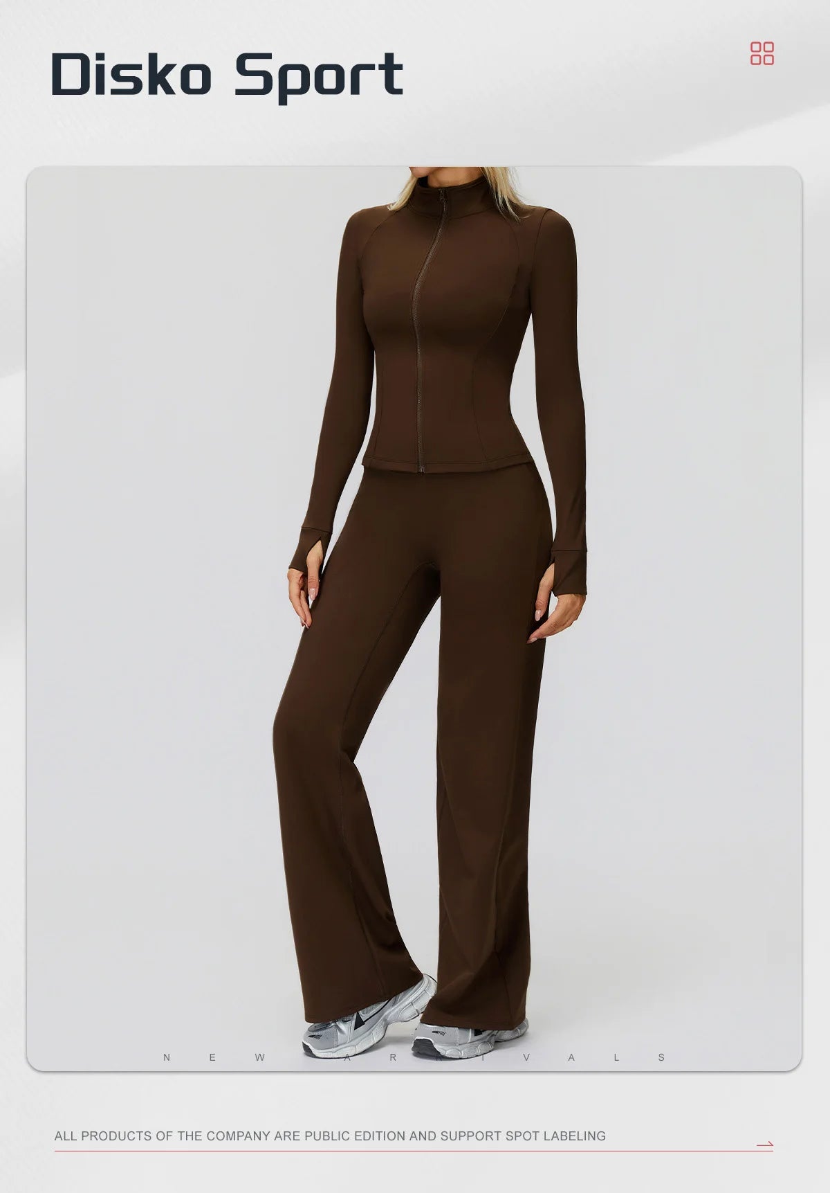 2Pcs Women's Long Sleeve Sports Jacket Zipper Gym Suit Outdoor Sportswear Yoga Workout Two-Piece Fitness Set Female Outfit