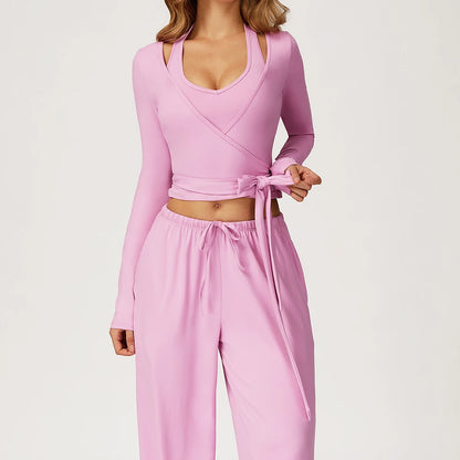 Women Yoga Set 2/3PCS Sportswear Push Up Workout Clothes Athletic Wear Gym Legging Fitness Bra Crop Top Long Sleeve Sports Suits