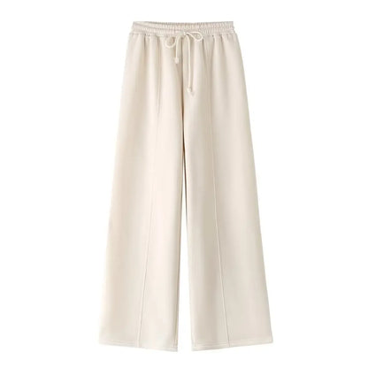 Zipper Pilot Jacket Sweatshirt Style Loose High Waist Fleece Pants Cotton Streetwear Series Women's Fashion Set