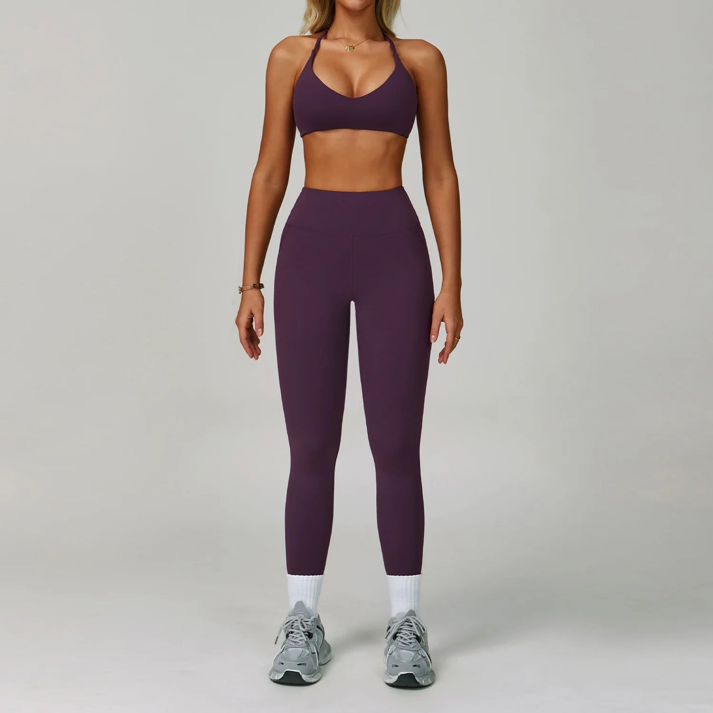 High Waist Leggings Top Yoga Set