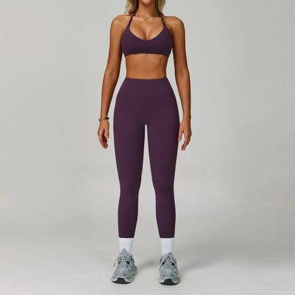 High Waist Leggings Top Yoga Set