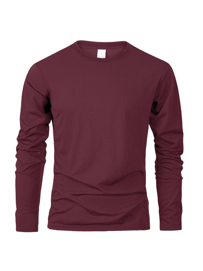 Long Sleeve Moisture Wicking T-Shirt – Casual Round Neck Sports Tee, Comfortable Versatile Top