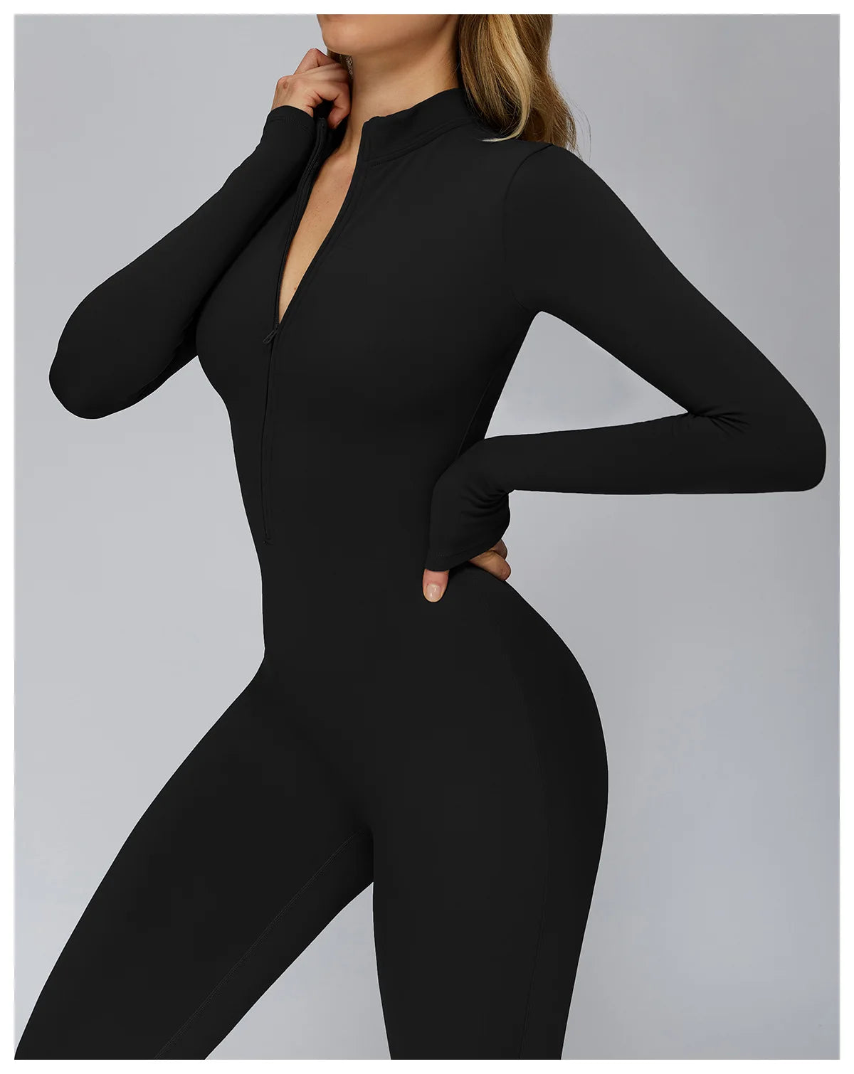 Women's Autumn/Winter Fitness Jumpsuit Tight-Fitting Fleece-Lined Yoga Jumpsuit Outdoor Thermal Jumpsuit Running & Fitness Wear