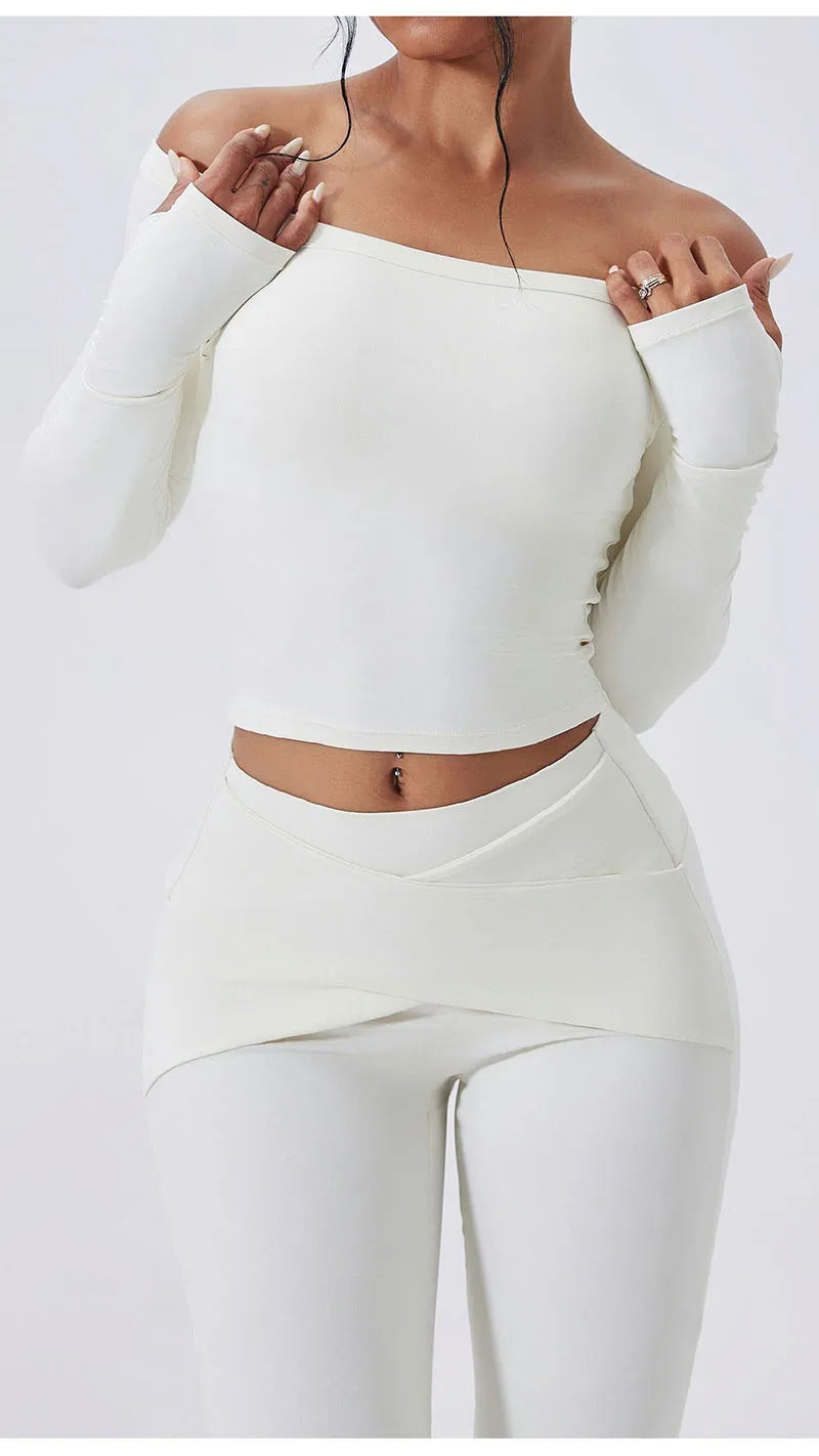 Cloud Hide Woman New Yoga Suit Gym Fitness Set Long Sleeve Sports Tracksuit Top Leggings Workout Pilates Outfits Running Clothes