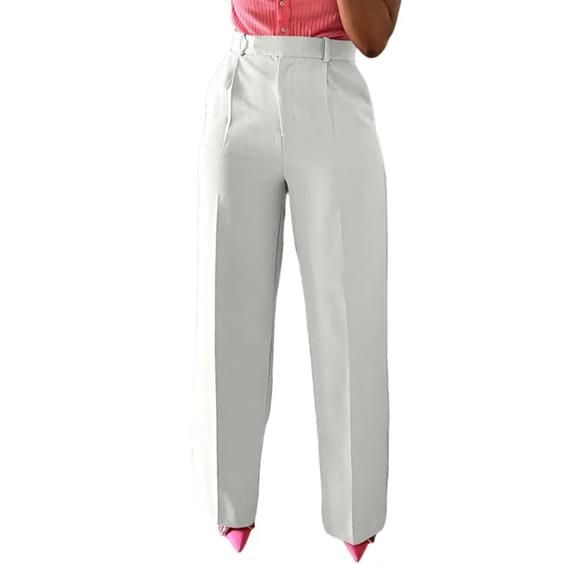 Wide Leg Straight Dress Pants